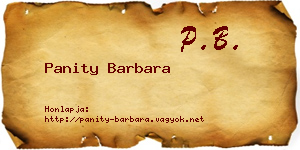 Panity Barbara névjegykártya